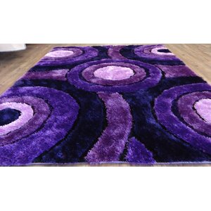 Living Shag Hand-Tufted Purple Area Rug