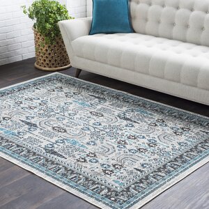 Riverbend Floral Ivory/Gray Area Rug