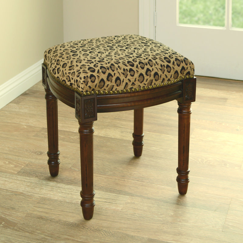 123 Creations Leopard Print Upholstered Vanity Stool & Reviews ... 123 Creations Leopard Print Upholstered Vanity Stool & Reviews ...