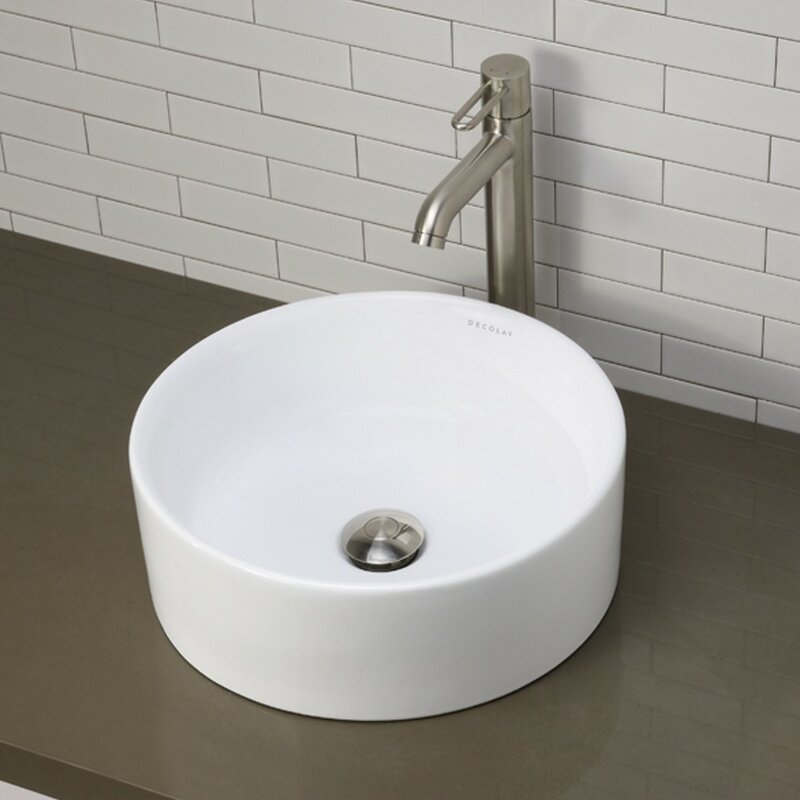 DECOLAV Classically Redefined Senna Ceramic Circular Vessel Bathroom ...
