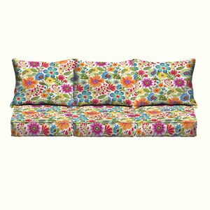Paxton Floral Piped Indoor/Outdoor Sofa Cushion