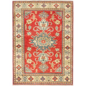 One-of-a-Kind Finest Gazni Hand-Knotted Red/Beige Area Rug