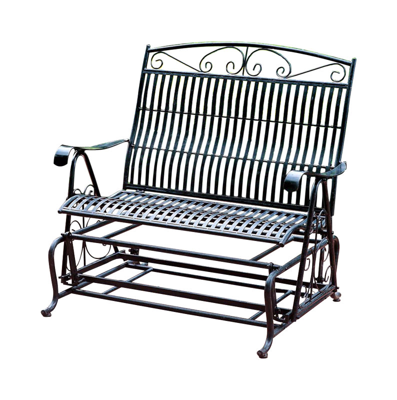 Three Posts Snowberry Iron Double Patio Glider Bench & Reviews Wayfair