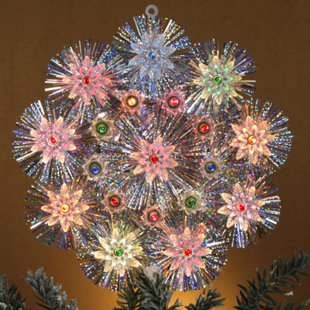 Vintage Christmas Tree Topper Wayfair Retro Tinsel Snowflake Christmas Tree Topper