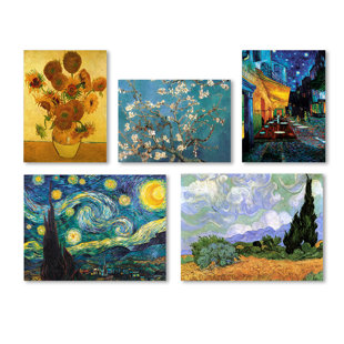 4 Piece Wall Art Sets You Ll Love Wayfair 5 Piece Graphic Art By Vincent Van Gogh Painting Print On Wred Canvas Set