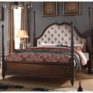 Four Poster Beds You Ll Love Wayfair Cesar Upholstered Four Poster Bed