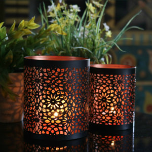 2 Piece Metal Votive Set