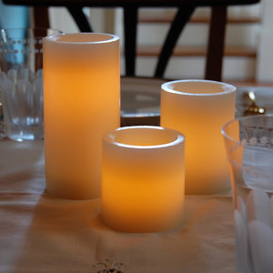 3 Piece Unscented Pillar Candle Set (Set of 3)