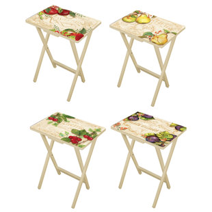 Tray Table Sets Tv Trays You Ll Love Wayfair Rosenblatt 4 Piece Tv Tray Set