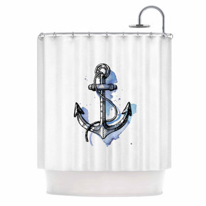 'Anchor Watercolor' Shower Curtain