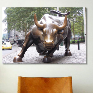 Wall Street Bull Wayfair Political The Wall Street Bull Photographic Print On Canvas