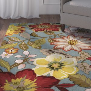 Allard Hand-Hooked Aqua Area Rug