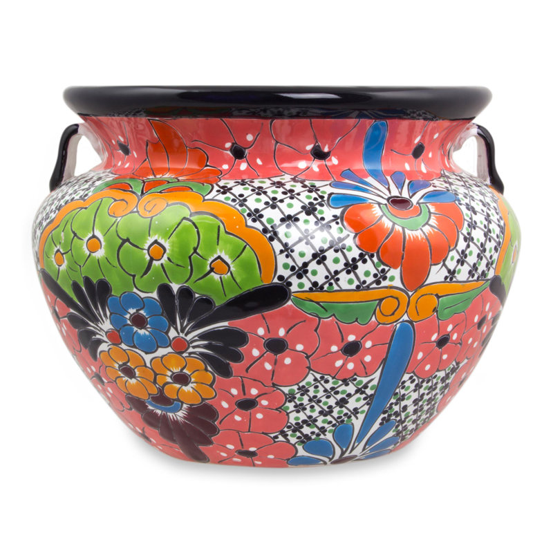 Novica Talavera Flower Ceramic Pot Planter Wayfair