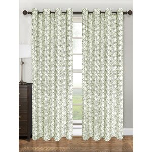 Emma Geometric Grommet Single Curtain Panel