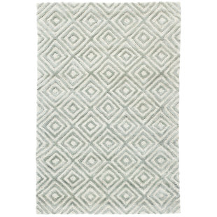 White And Gray Diamond Rug Wayfair Cut Diamond Ocean Hand Woven Gray Area Rug