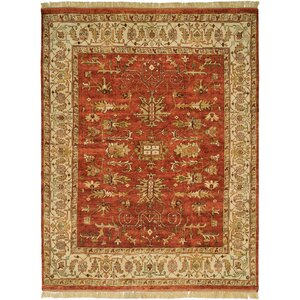 Moresby Hand-Knotted Red/Ivory Area Rug