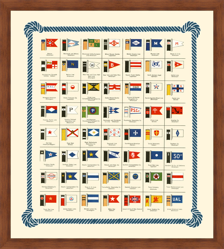 Melissa Van Hise Nautical Flags and Ship Stacks Framed Graphic Art
