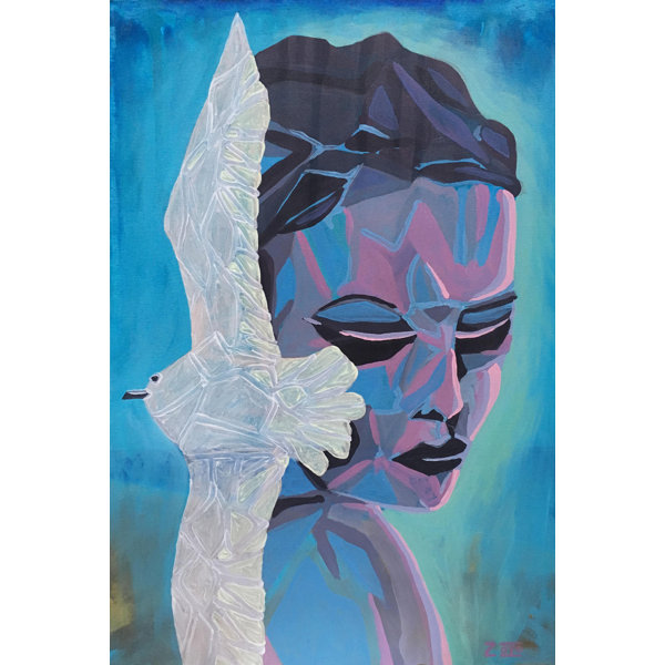 Latitude Run Dream Woman And Bird By Zoto Framed Art On Canvas