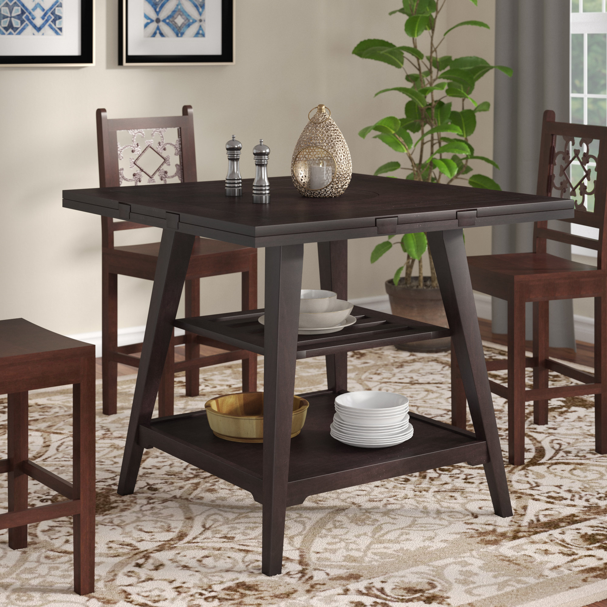 World Menagerie Devereau 60 Round Extendable Dining Table Wayfair