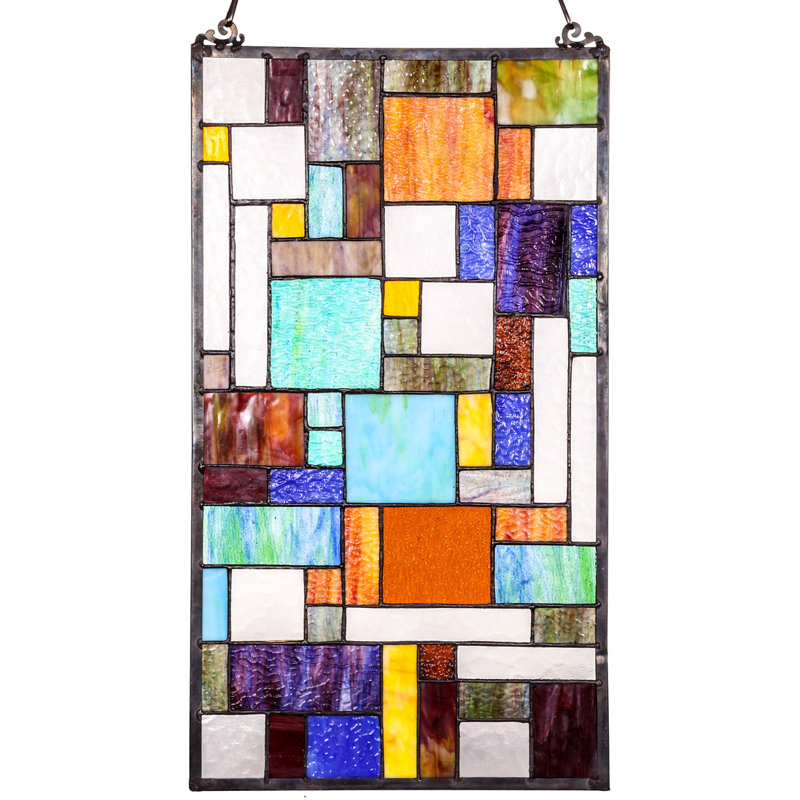 Astoria Grand Mod Collage Tiffany Style Stained Gl Window Panel Astoria Grand Mod Collage Tiffany Style Stained Gl Window Panel Reviews Wayfair