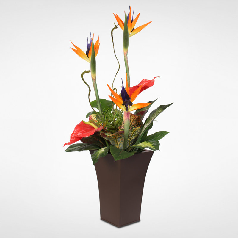 Bloomsbury Market Silk Bird of Paradise and Anthurium Tropical Floral