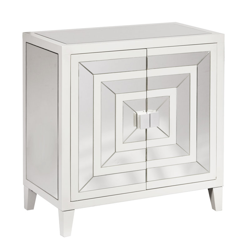 Square Mirror Overlay 2 Door Accent Cabinet & Reviews ...