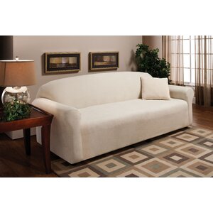 Stretch Microfleece Box Cushion Sofa Slipcover