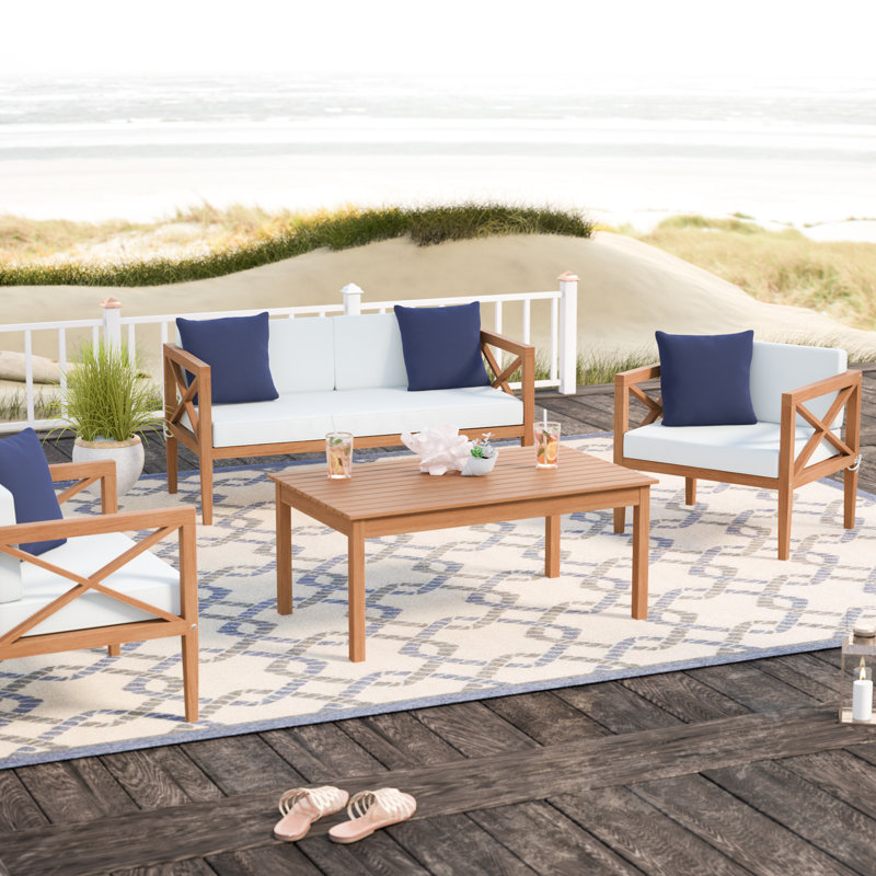 Beachcrest Home Delray 4 Piece Sofa Seating Group With Cushions Delray 4 Piece Sofa Seating Group With Cushions