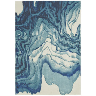 Blue Wave Rug Wayfair Peoples Blue Gray Area Rug