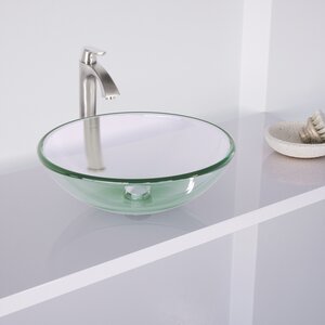 Crystalline Circular Vessel Bathroom Sink