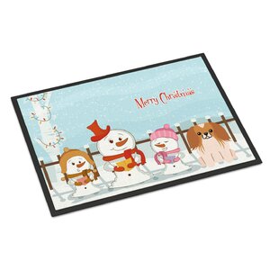 Merry Christmas Carolers Pekingnese Doormat