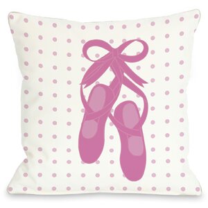 Bella Ballet Slippers Throw Pillow