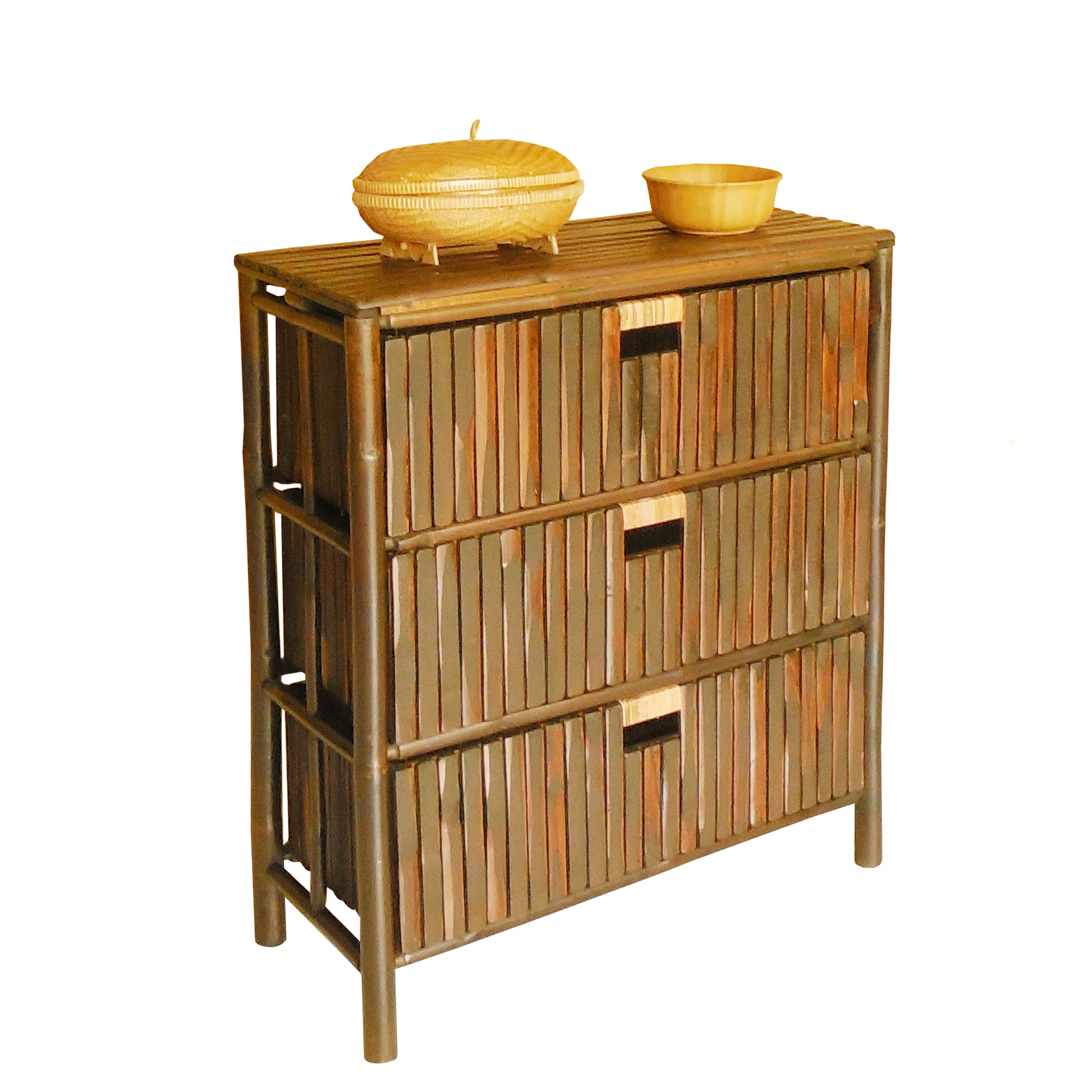 Zew Hand Crafted Bamboo Wood 3 Drawer Chest Reviews Wayfair