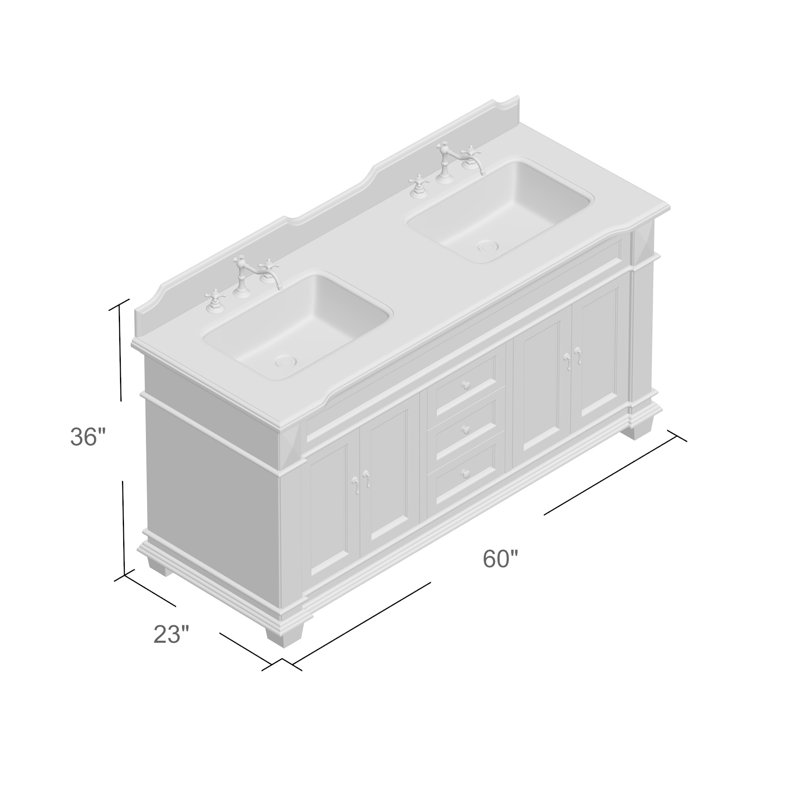 KBC Elizabeth 60" Double Bathroom Vanity Set & Reviews Wayfair
