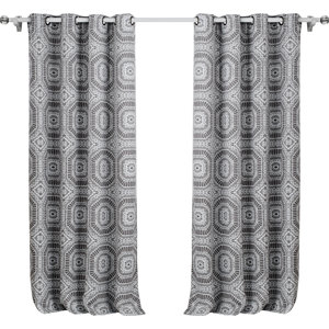 Kishmore Geometric Blackout Grommet Curtain Panels (Set of 2)