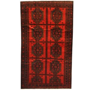 Balouchi Hand-Knotted Red/Navy Area Rug