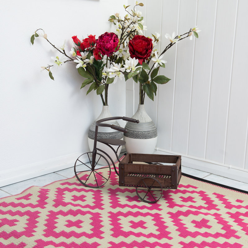Riley Ave. Kenji Pink Outdoor Area Rug & Reviews Wayfair.co.uk
