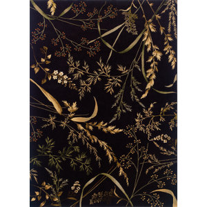 Qadian Hand-Tufted Black Area Rug