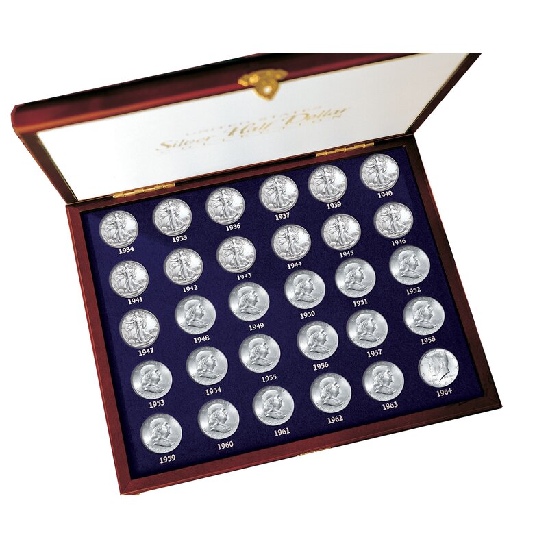 American Coin Treasure 30 Years of US Mint Half Dollars Each Struck of .900 Fine Silver Display Box