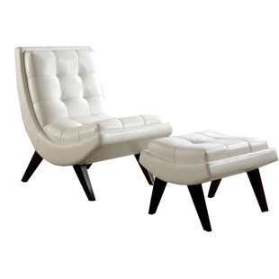 Modern Contemporary Leather Chair And Ottoman Sets Allmodern Narvaez Lounge Chair