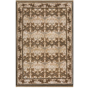 American Home Classic Arts & Craft Taupe/Black Area Rug