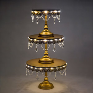 Aurora 3 Piece LED Cake Stand Set
