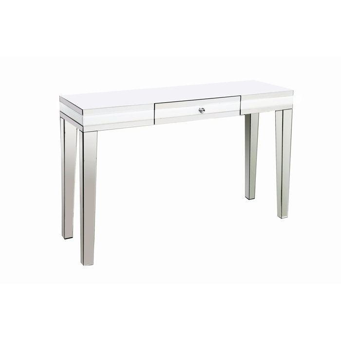 Mirrored Console Table With Single Centre Drawer Clear