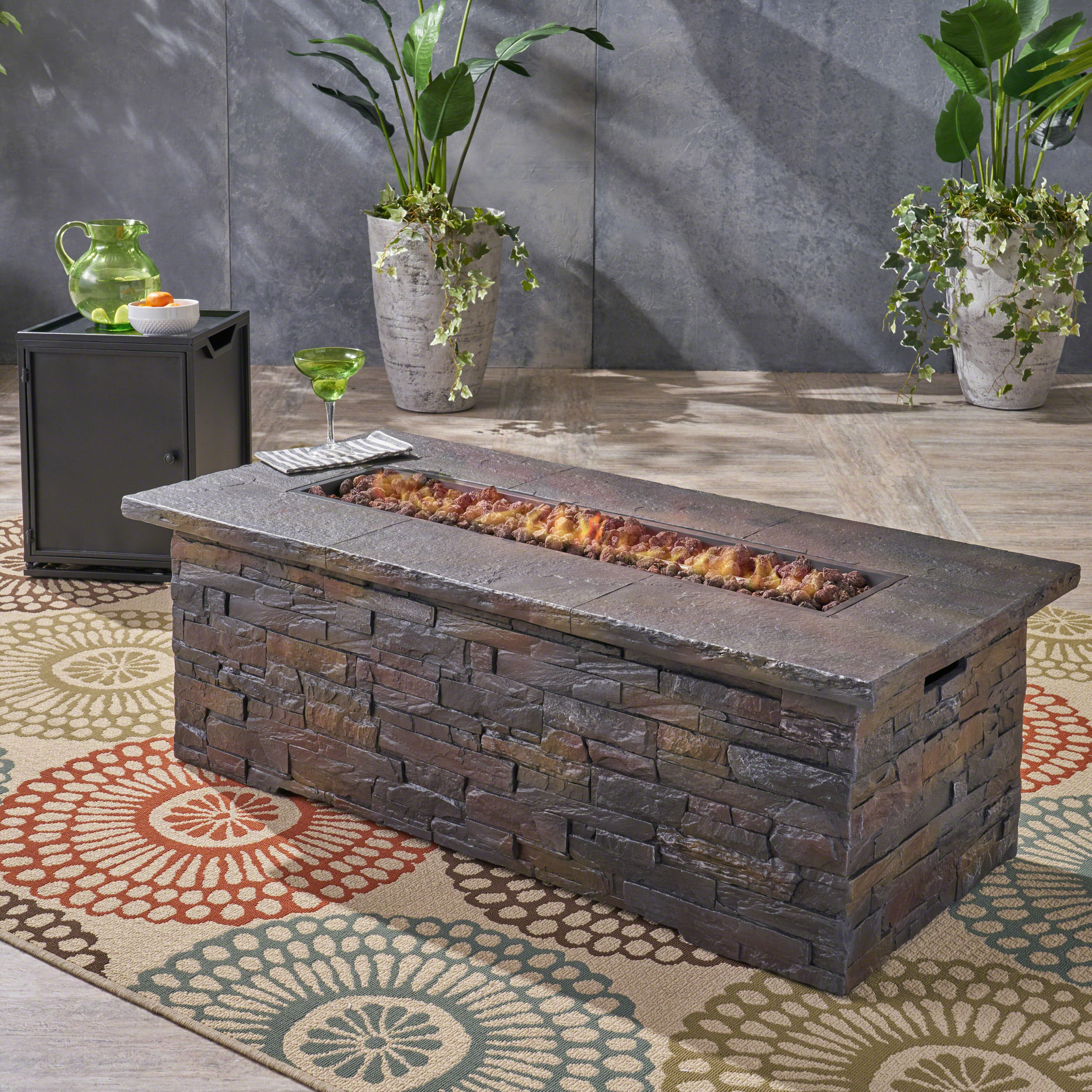 Home Loft Concepts Ritchie Outdoor Concrete Propane Fire Pit Wayfair