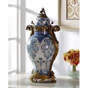 Lidded Porcelain Table Vase