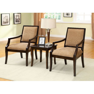 3 Piece Accent Chair And Table Wayfair Bruna 3 Piece Accent Armchair Set