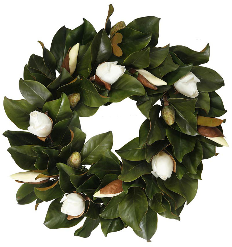 24" Faux Magnolia Bud Wreath & Reviews Joss & Main