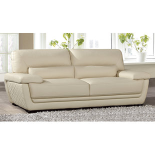 Cream Colored Leather Sofa Wayfair Ca