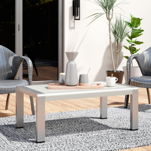 Wade Logan Durbin Outdoor Aluminum Coffee Table Reviews Wayfair