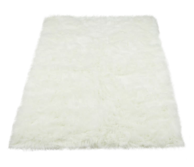 Mercury Row Darnell Faux Fur White Area Rug & Reviews Wayfair